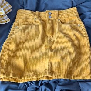Yellow Corduroy Skirt